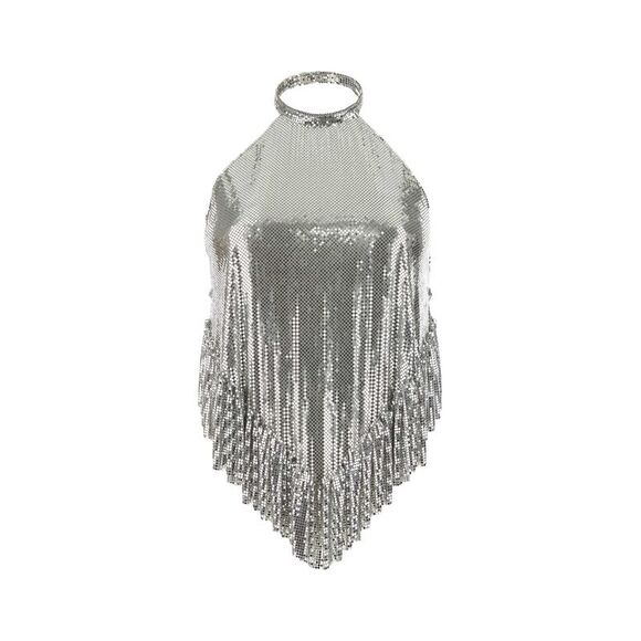 Paco Rabanne Women Silver Chain Mail Top - Picture 1 of 2